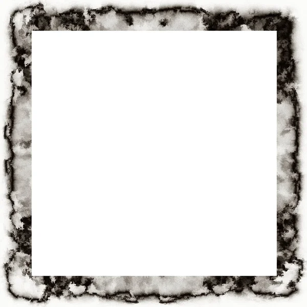 Oude Grunge Aquareltextuur Zwart Wit Muurframe Met Lege Ruimte Het — Stockfoto