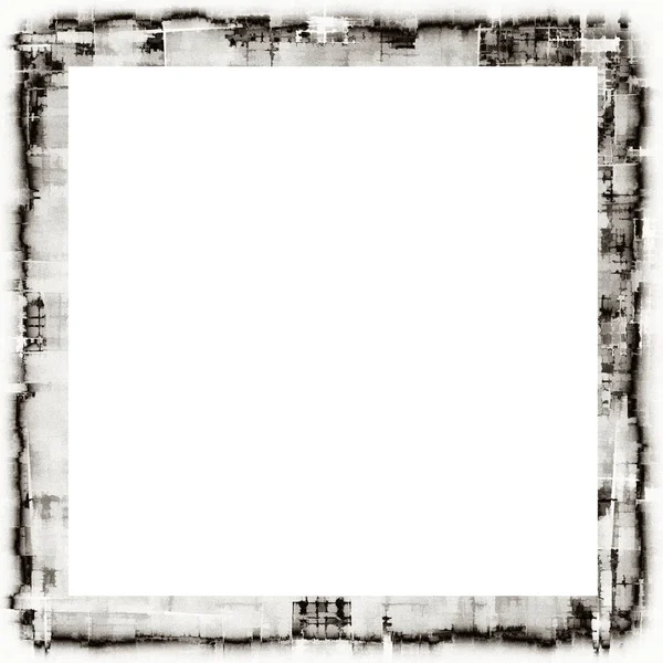 Old Grunge Watercolor Texture Black White Wall Frame Empty Space — Stock Photo, Image