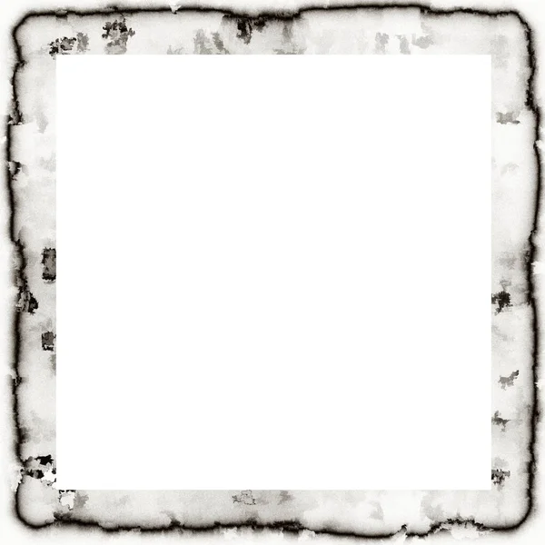 Old Grunge Watercolor Texture Black White Wall Frame Empty Space — Stock Photo, Image