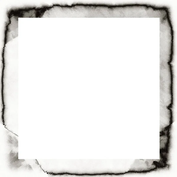 Old Grunge Watercolor Texture Black White Wall Frame Empty Space — Stock Photo, Image