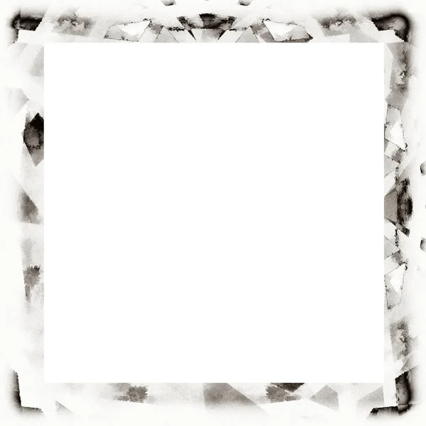 Grunge Dripping Watercolor Texture Black White Wall Frame Empty Space — Stock Photo, Image