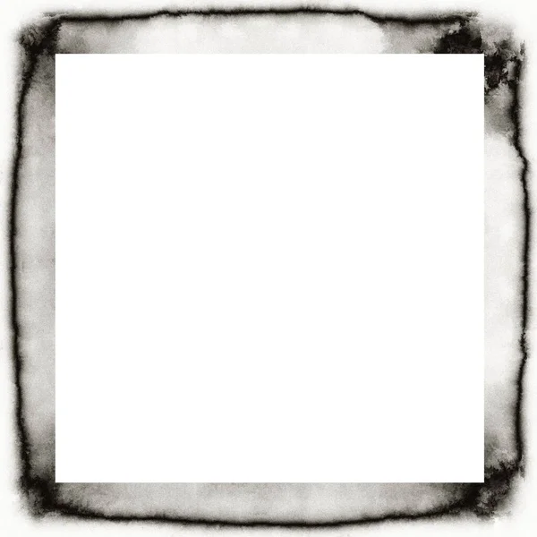 Old Grunge Watercolor Texture Black White Wall Frame Empty Space — Stock Photo, Image