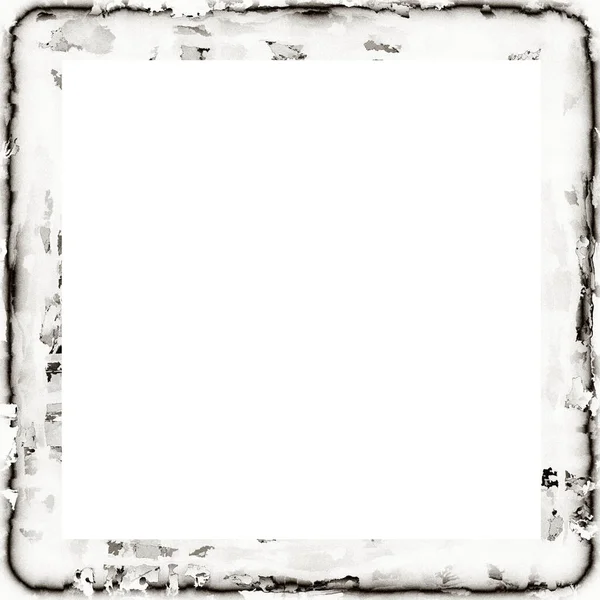 Velho Grunge Textura Aquarela Moldura Parede Preto Branco Com Espaço — Fotografia de Stock