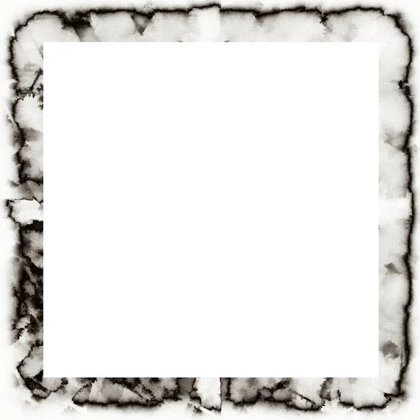 Ancienne Texture Aquarelle Grunge Cadre Mural Noir Blanc Avec Espace — Photo