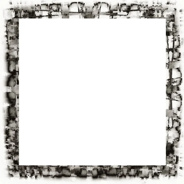 Grunge Pingando Textura Aquarela Moldura Parede Preto Branco Com Espaço — Fotografia de Stock