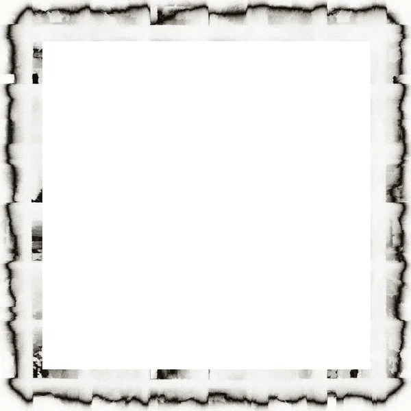 Old Grunge Watercolor Texture Black White Wall Frame Empty Space — Stock Photo, Image