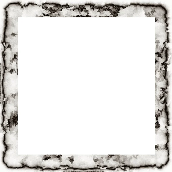 Grunge Goteando Textura Acuarela Marco Pared Blanco Negro Con Espacio — Foto de Stock