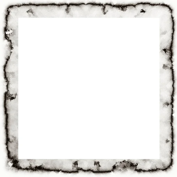 Ancienne Texture Aquarelle Grunge Cadre Mural Noir Blanc Avec Espace — Photo