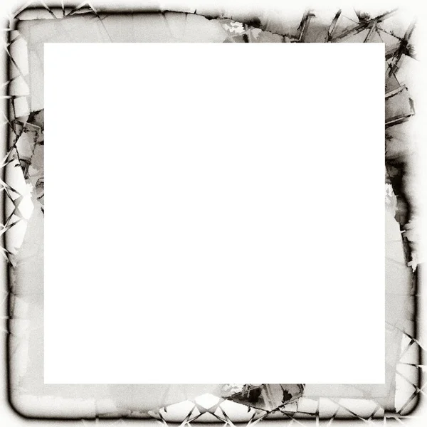 Old Grunge Watercolor Texture Black White Wall Frame Empty Space — Stock Photo, Image