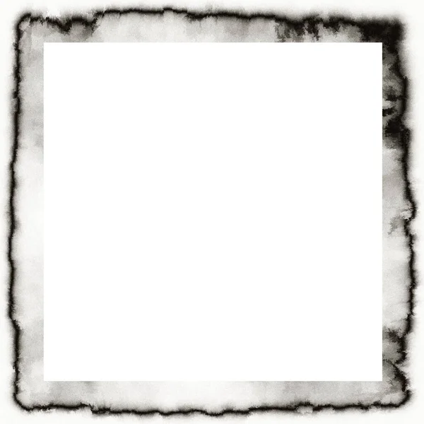 Old Grunge Watercolor Texture Black White Wall Frame Empty Space — Stock Photo, Image