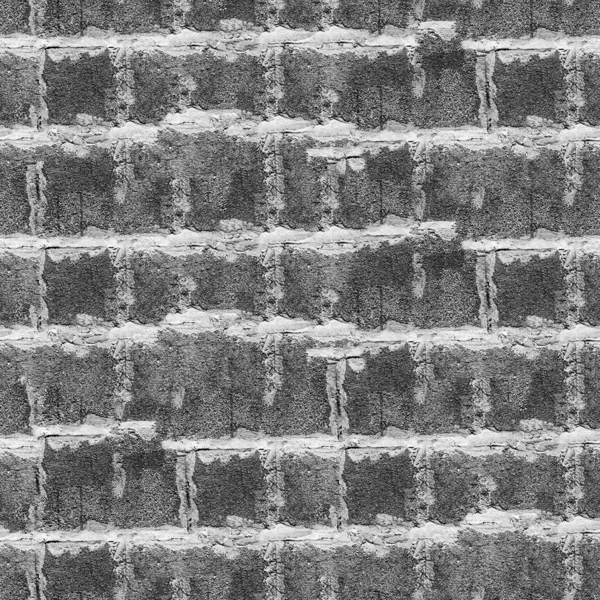 Черно Белая Гранжевая Каменная Стена — стоковое фото