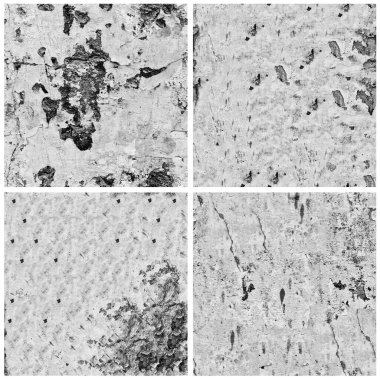 Siyah beyaz 4 grunge taş duvar arkaplan seti