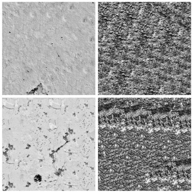 Siyah beyaz 4 grunge taş duvar arkaplan seti