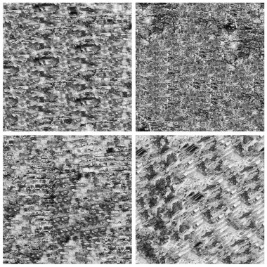 Siyah beyaz 4 grunge taş duvar arkaplan seti