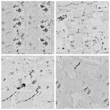 Siyah beyaz 4 grunge taş duvar arkaplan seti