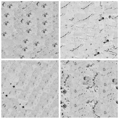 Siyah beyaz 4 grunge taş duvar arkaplan seti