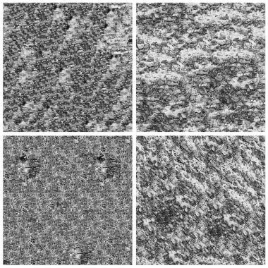 Siyah beyaz 4 grunge taş duvar arkaplan seti