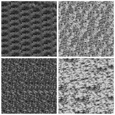 Siyah beyaz 4 grunge taş duvar arkaplan seti