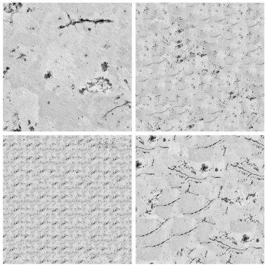 Siyah beyaz 4 grunge taş duvar arkaplan seti