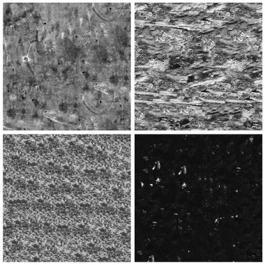 Siyah beyaz 4 grunge taş duvar arkaplan seti