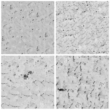 Siyah beyaz 4 grunge taş duvar arkaplan seti