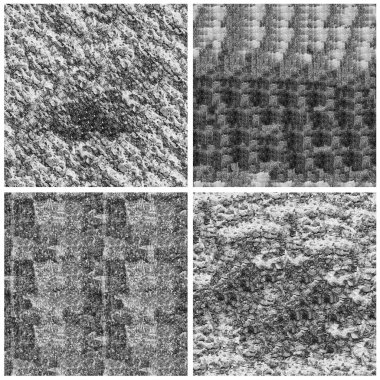 Siyah beyaz 4 grunge taş duvar arkaplan seti