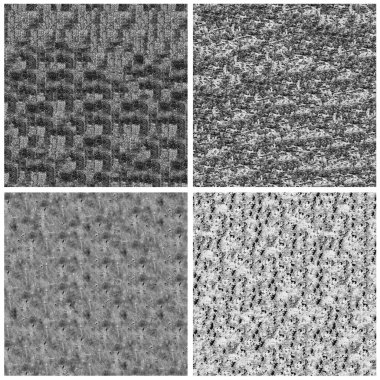 Siyah beyaz 4 grunge taş duvar arkaplan seti