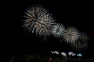 Gece havai fişekler, Moskova, Rusya