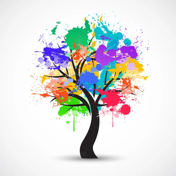 Vector Colorful abstract tree background — Stock Vector