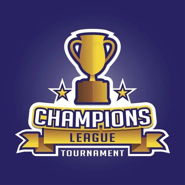 Champion sport ligan logotypen emblem badge bild med trophy — Stock vektor