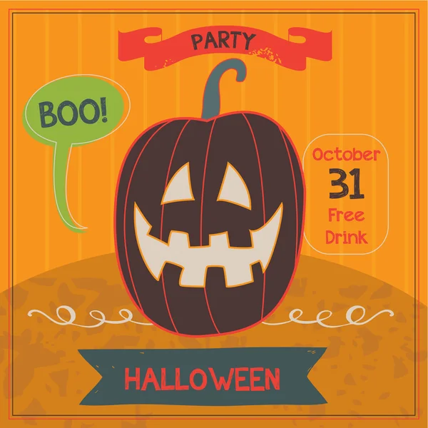 Buon Halloween Poster. Illustrazione vettoriale — Vettoriale Stock