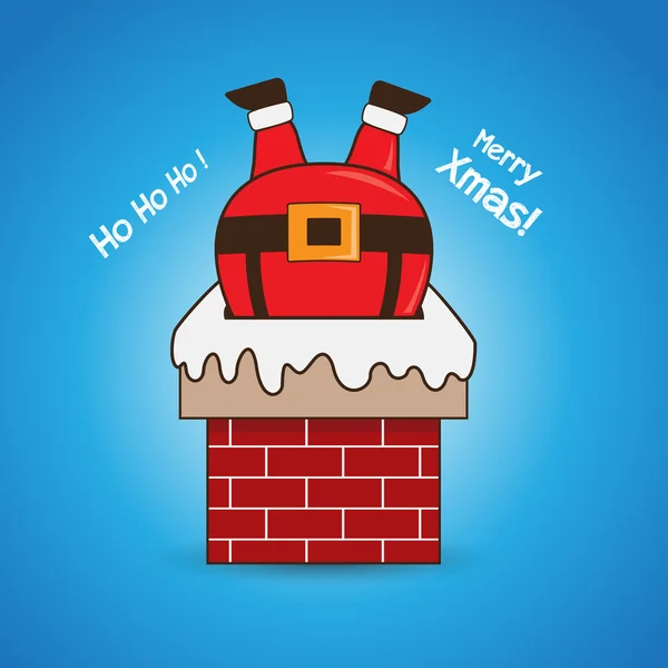 Kreskówka Santa Claus w komin — Wektor stockowy