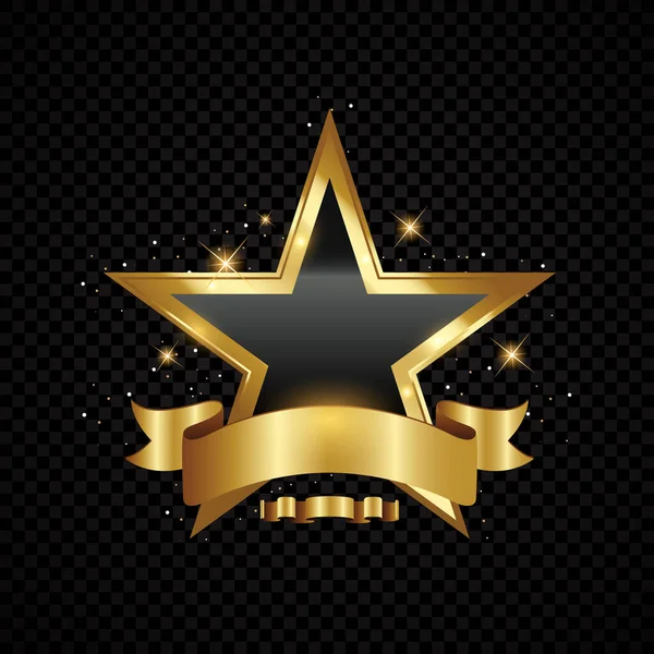 Αστέρι χρυσό σύμβολο νέον για το banner κειμένου — Διανυσματικό Αρχείο