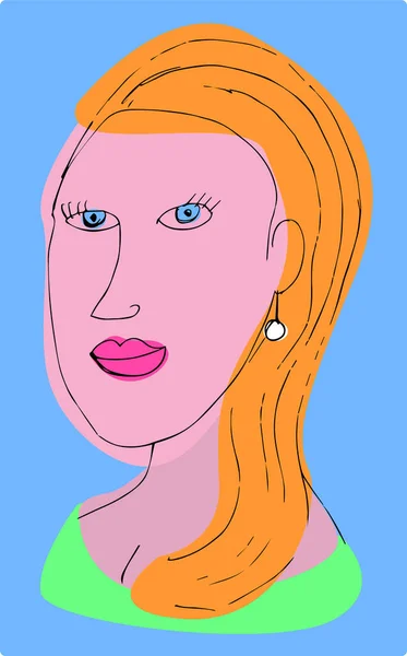Coloré surréaliste vecteur artistique femme visage — Image vectorielle