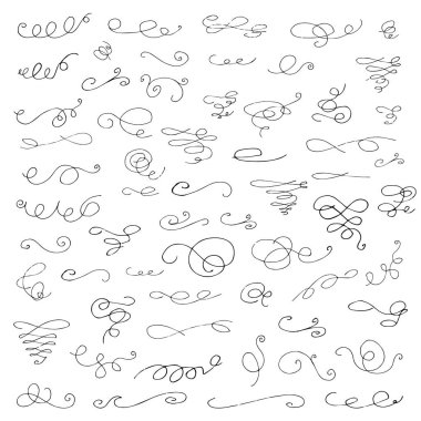 El çizimi dekoratif kaydırma şekilleri fiyoriture