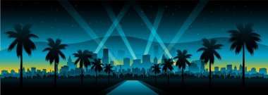 Hollywood cityscape background movie red carpet clipart