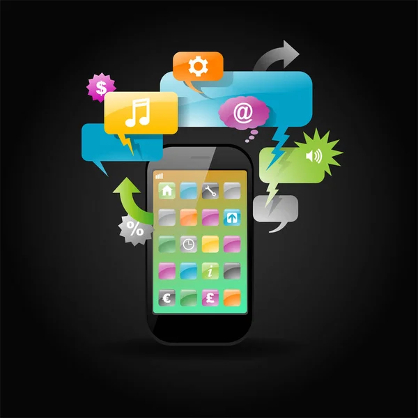 Mobiele telefoon applicatie pop-up achtergrond — Stockvector