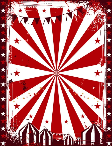 Grunge piros-fehér cirkusz banner háttér — Stock Vector