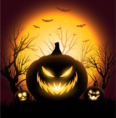 ürpertici halloween balkabağı yüz boşaltmak arka plan
