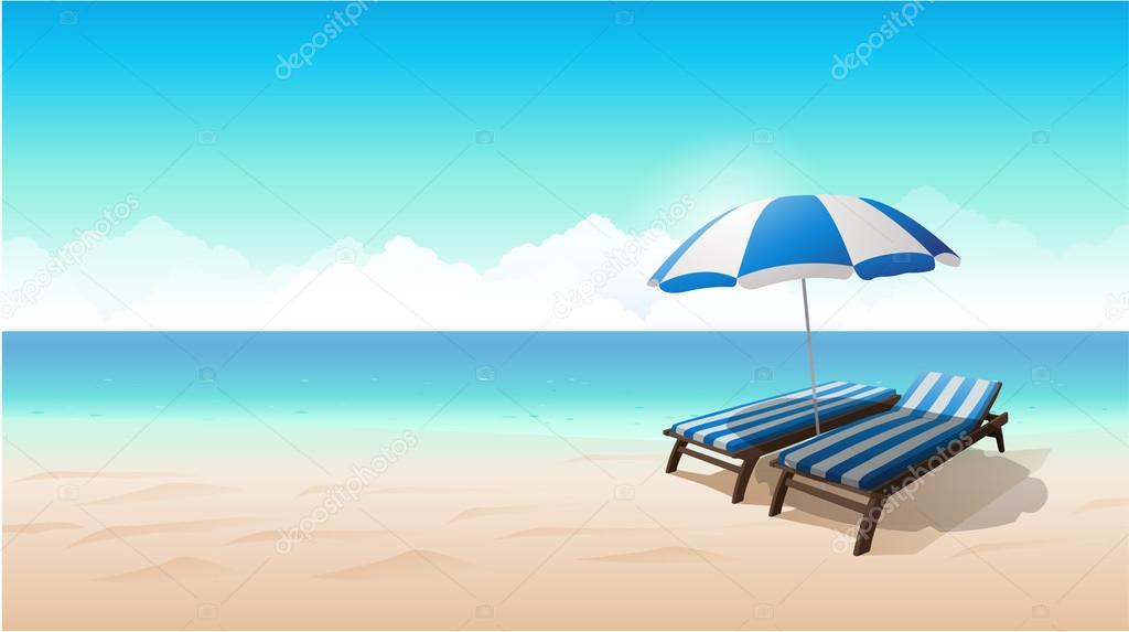 Landscape beach background vector illustration