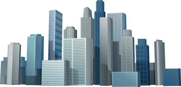 Vecteur 3d paysage urbain bâtiments fond — Image vectorielle
