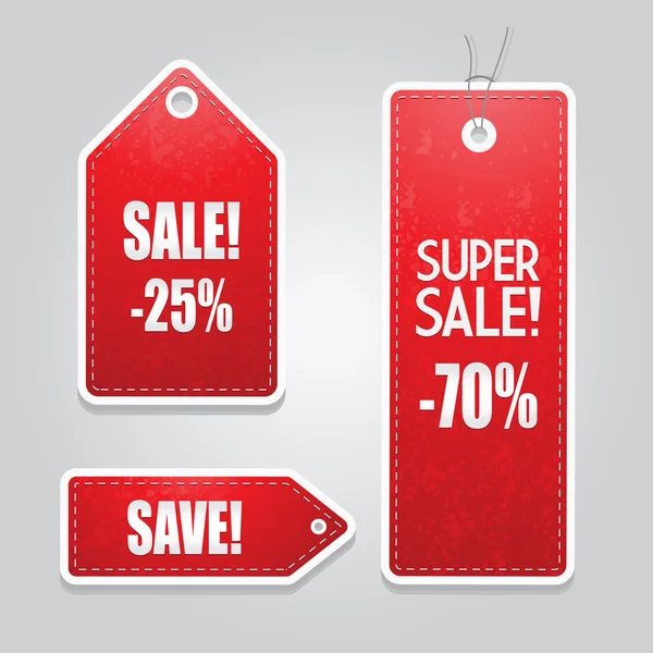 Etiquetas de venda preço vermelho conjunto de adesivos — Vetor de Stock