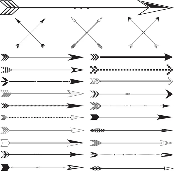 Flecha vectorial Clip art conjunto sobre fondo blanco — Vector de stock