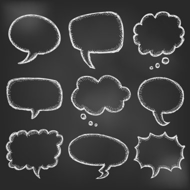 El karikatür konuşma balonu siyah kurulu çekilmiş.