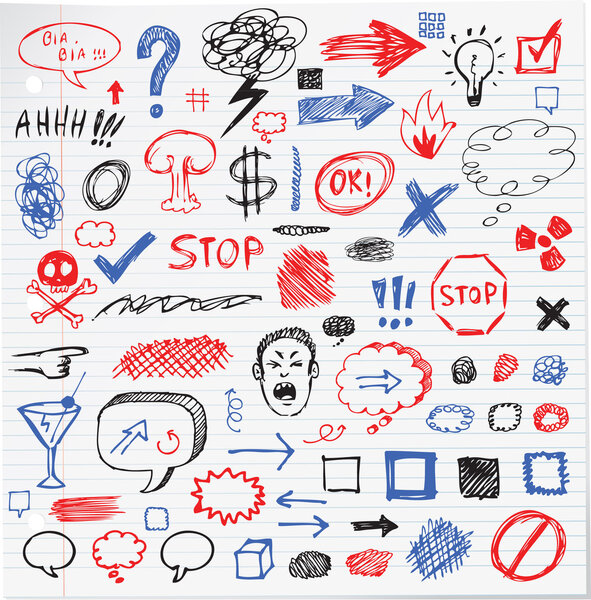 Смешной карандашный графический знак
