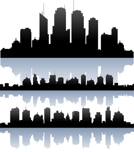 Silhouette des bourgeons d'horizon de paysage urbain vectoriel — Image vectorielle