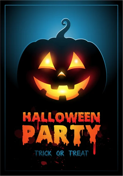 Plantilla de Halloween Party Design con calabaza y lugar para texto — Vector de stock