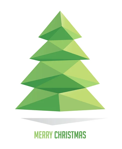 Christmas tree made with triangles isolated on a white backgrounds, vector illustration — Stock Vector