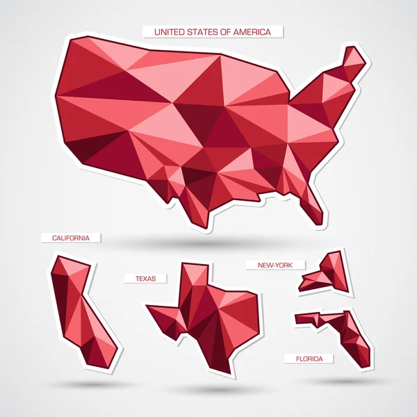 Mapa geográfico rojo aislado en blanco — Archivo Imágenes Vectoriales