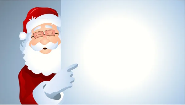 Vector portrait of Santa Claus showing billboard — Stock Vector